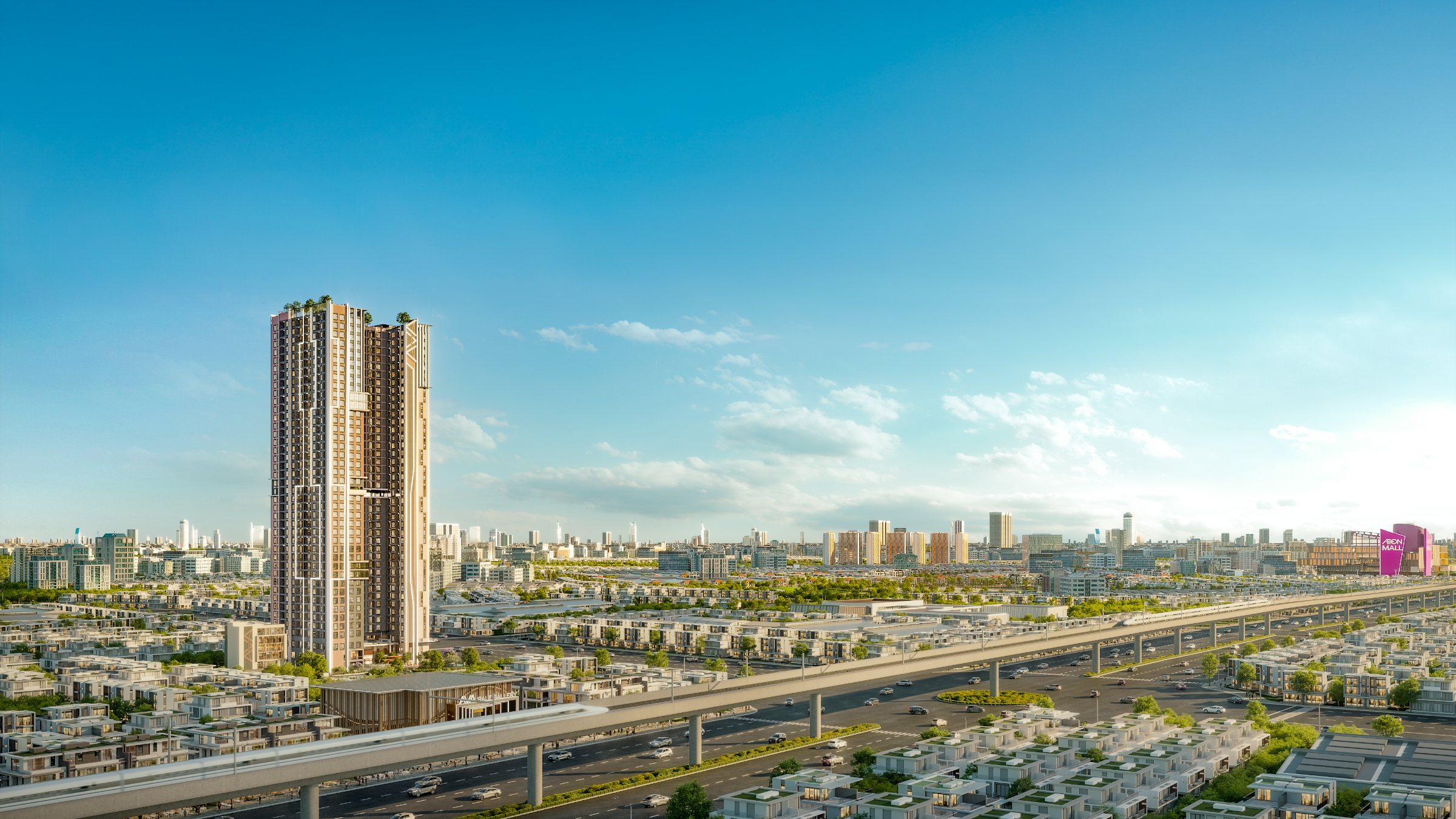 Phối cảnh AVA Center nhìn từ trên cao, mặt tiền Thủ Khoa Huân