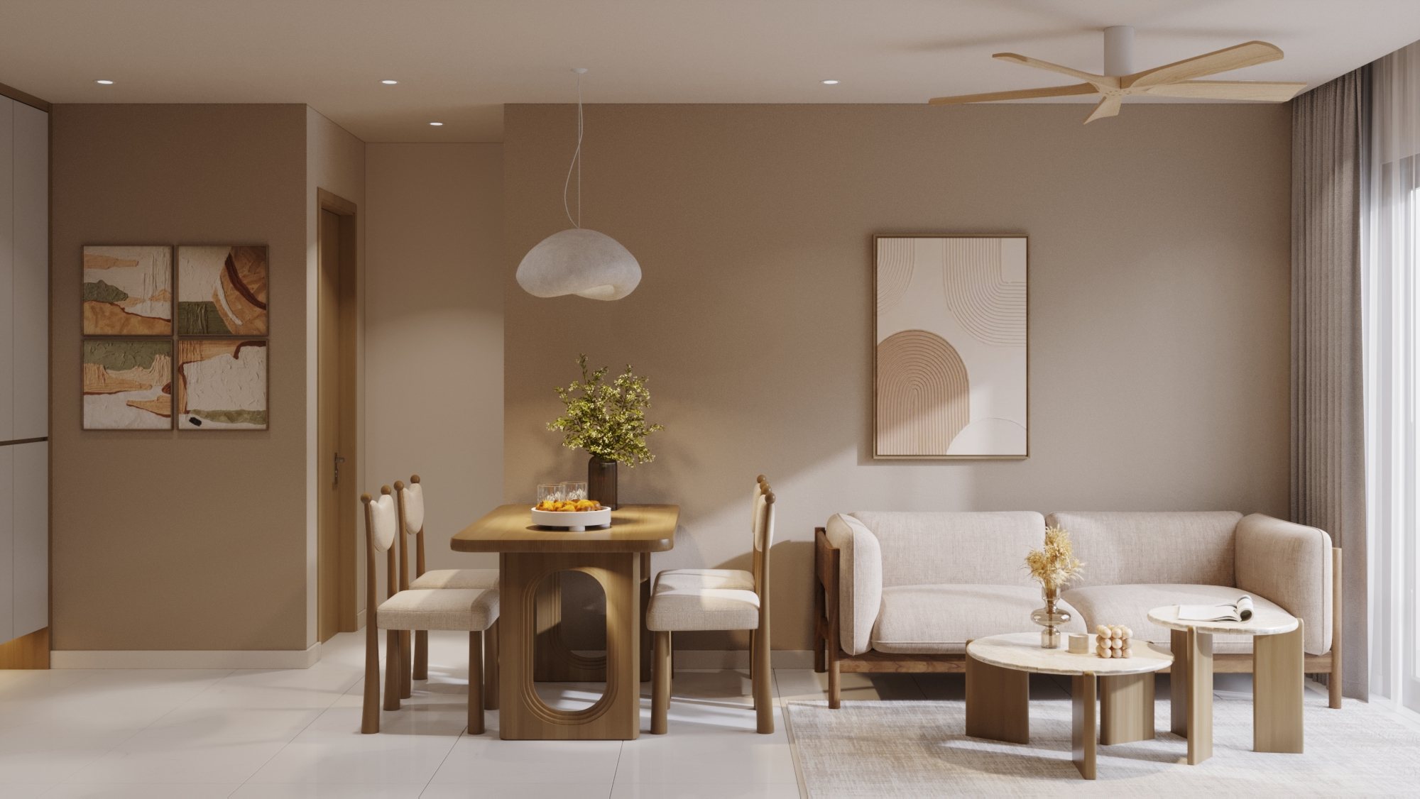 Căn hộ mẫu 2PN B3 – phòng khách