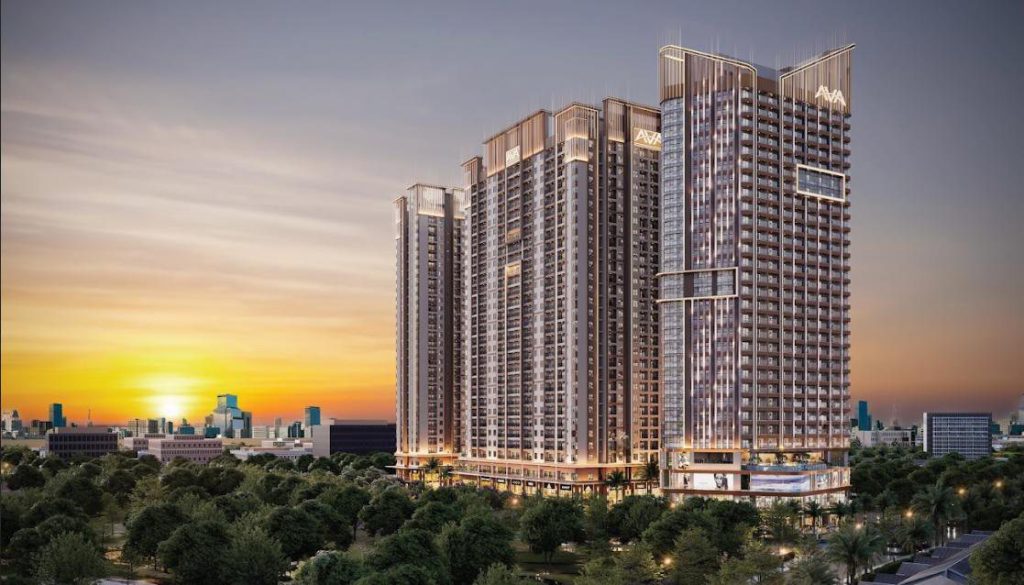 Ba tòa tháp AVA Plaza lúc hoàng hôn